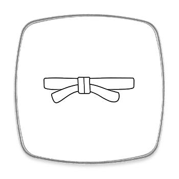 Gürtel - Viereckiger Kühlschrankmagnet - Weiß - Vorne