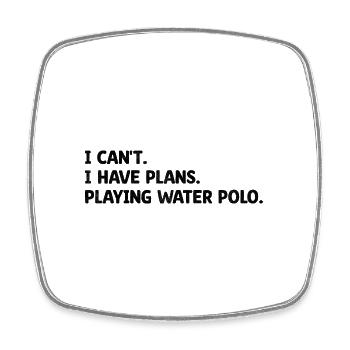 Je ne peux pas J’ai des projets Jouer au water-polo Po aquatique - Magnet carré - blanc - Devant