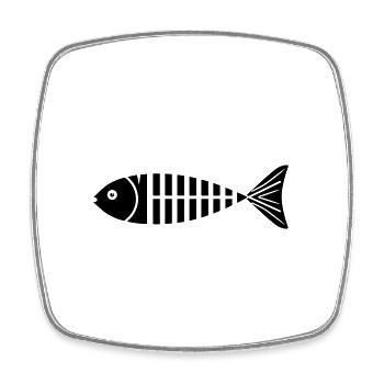 fish - Square fridge magnet - white - Front