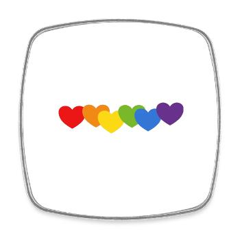 Regenbogen Herzen Pride Flagge Farben - Viereckiger Kühlschrankmagnet - Weiß - Vorne