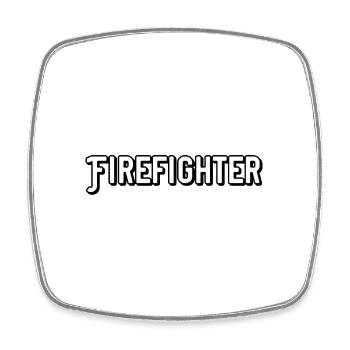 Firefighter - Square fridge magnet - white - Front