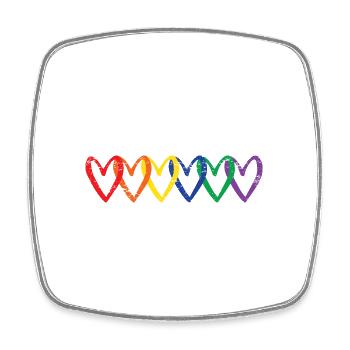 Pride Heart Lgbtq Bisexual Rainbow Love Transgende - Viereckiger Kühlschrankmagnet - Weiß - Vorne