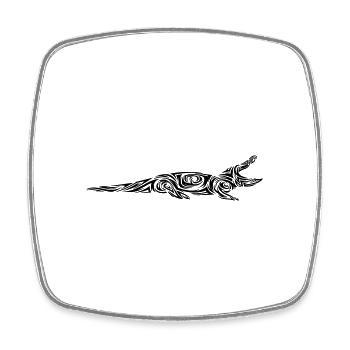 Alligator Tribal Tattoo - Square fridge magnet - white - Front