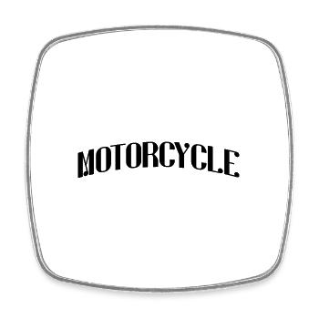 Motorcycle - Viereckiger Kühlschrankmagnet - Weiß - Vorne