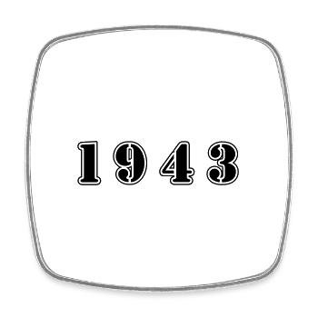 1943 Jahr Geburtstag - Viereckiger Kühlschrankmagnet - Weiß - Vorne