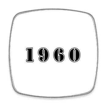 1960 year birthday - Square fridge magnet - white - Front