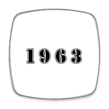 1963 Jahr Geburtstag - Viereckiger Kühlschrankmagnet - Weiß - Vorne