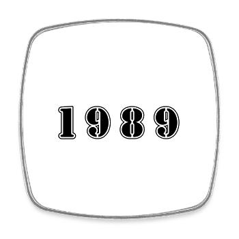 1989 Jahr Geburtstag - Viereckiger Kühlschrankmagnet - Weiß - Vorne