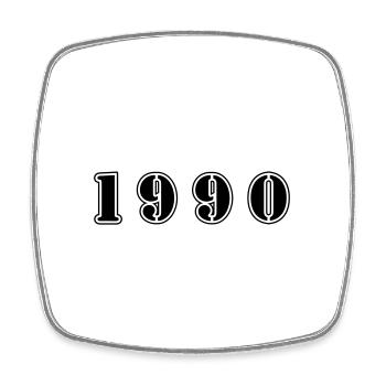 1990 Jahr Geburtstag - Viereckiger Kühlschrankmagnet - Weiß - Vorne
