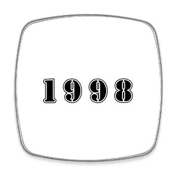 1998 year birthday - Square fridge magnet - white - Front