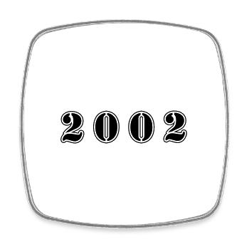 2002 Jahr Geburtstag - Viereckiger Kühlschrankmagnet - Weiß - Vorne