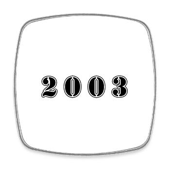 2003 Jahr Geburtstag - Viereckiger Kühlschrankmagnet - Weiß - Vorne