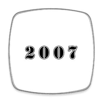 2007 year birthday - Square fridge magnet - white - Front