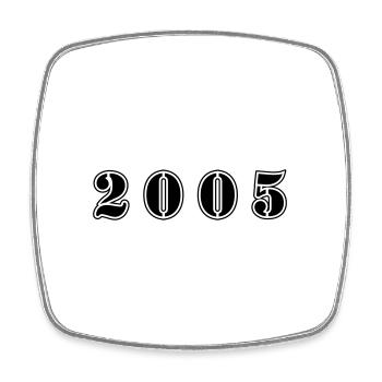 2005 Jahr Geburtstag - Viereckiger Kühlschrankmagnet - Weiß - Vorne