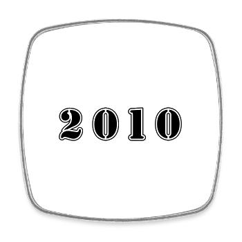 2010 year birthday - Square fridge magnet - white - Front