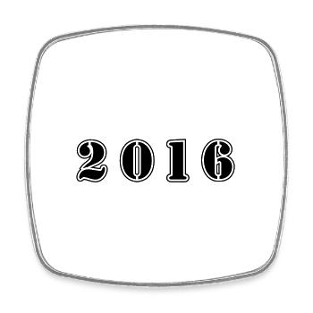 2016 year birthday - Square fridge magnet - white - Front