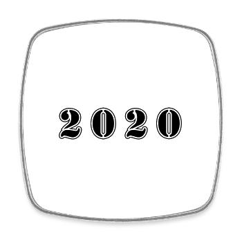 2020 year birthday - Square fridge magnet - white - Front
