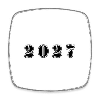 Anniversaire 2027 - Magnet carré - blanc - Devant