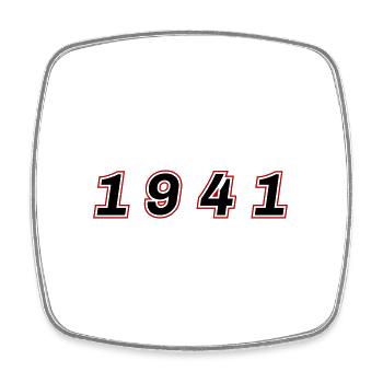 1941 Jahr Zahl - Viereckiger Kühlschrankmagnet - Weiß - Vorne