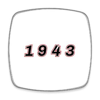 1943 Year Number - Square fridge magnet - white - Front