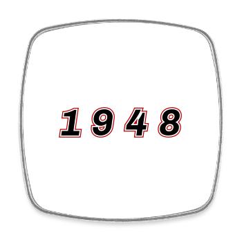 1948 Jahr Zahl - Viereckiger Kühlschrankmagnet - Weiß - Vorne