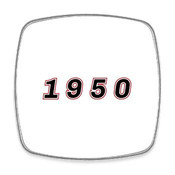 Numéro de l’année 1950 - Magnet carré - blanc - Devant