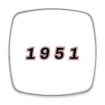 1951 Year Number - Square fridge magnet - white - Front