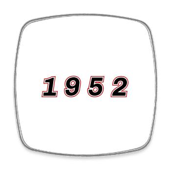 1952 Jahr Zahl - Viereckiger Kühlschrankmagnet - Weiß - Vorne