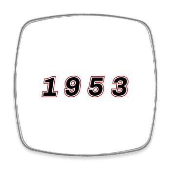 1953 Jahr Zahl - Viereckiger Kühlschrankmagnet - Weiß - Vorne