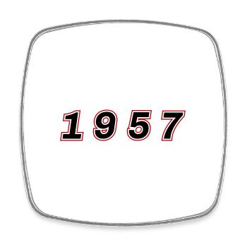 1957 Year Number - Square fridge magnet - white - Front