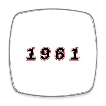 1961 Year Number - Square fridge magnet - white - Front