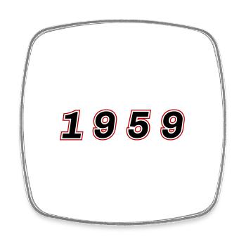 1959 Jahr Zahl - Viereckiger Kühlschrankmagnet - Weiß - Vorne