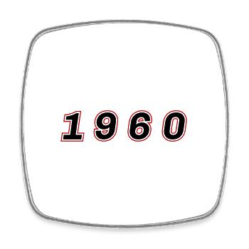 Numéro de l’année 1960 - Magnet carré - blanc - Devant