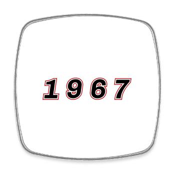 1967 Jahr Zahl - Viereckiger Kühlschrankmagnet - Weiß - Vorne