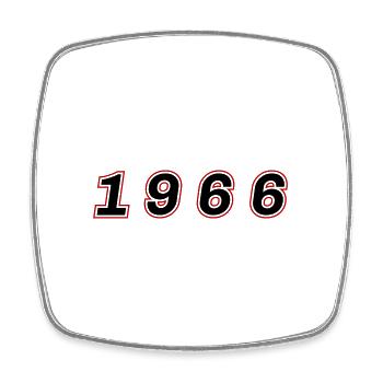1966 Year Number - Square fridge magnet - white - Front
