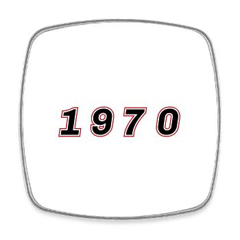 1970 Year Number - Square fridge magnet - white - Front