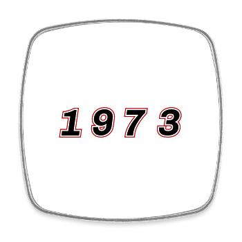 1973 Jahr Zahl - Viereckiger Kühlschrankmagnet - Weiß - Vorne