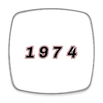 1974 Year Number - Square fridge magnet - white - Front