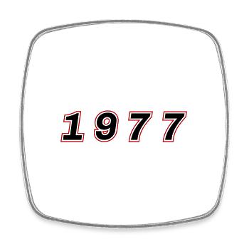 1977 Jahr Zahl - Viereckiger Kühlschrankmagnet - Weiß - Vorne
