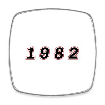 1982 Jahr Zahl - Viereckiger Kühlschrankmagnet - Weiß - Vorne