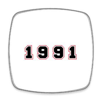1991 Jahr Zahl - Viereckiger Kühlschrankmagnet - Weiß - Vorne