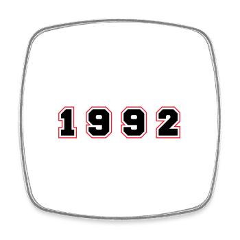 1992 Year Number - Square fridge magnet - white - Front