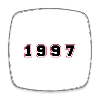 1997 Jahr Zahl - Viereckiger Kühlschrankmagnet - Weiß - Vorne