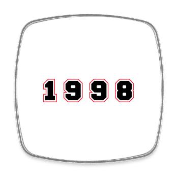 1998 Year Number - Square fridge magnet - white - Front