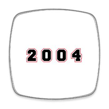2004 Jahr Zahl - Viereckiger Kühlschrankmagnet - Weiß - Vorne