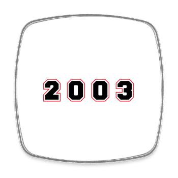 2003 Year Number - Square fridge magnet - white - Front