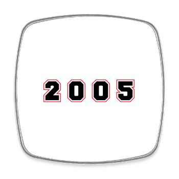 2005 Jahr Zahl - Viereckiger Kühlschrankmagnet - Weiß - Vorne