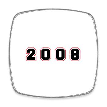 2008 Year Number - Square fridge magnet - white - Front