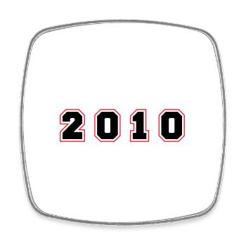2010 Year Number - Square fridge magnet - white - Front