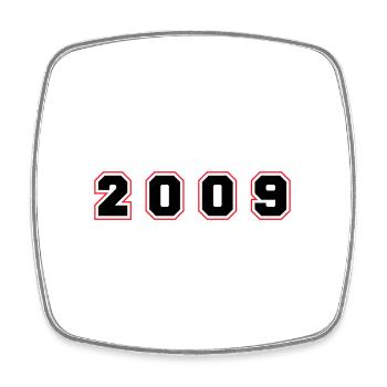 2009 Jahr Zahl - Viereckiger Kühlschrankmagnet - Weiß - Vorne